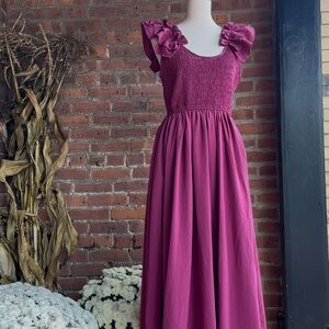 New Entro Fuchsia Maxi Dress with Ruffle Straps